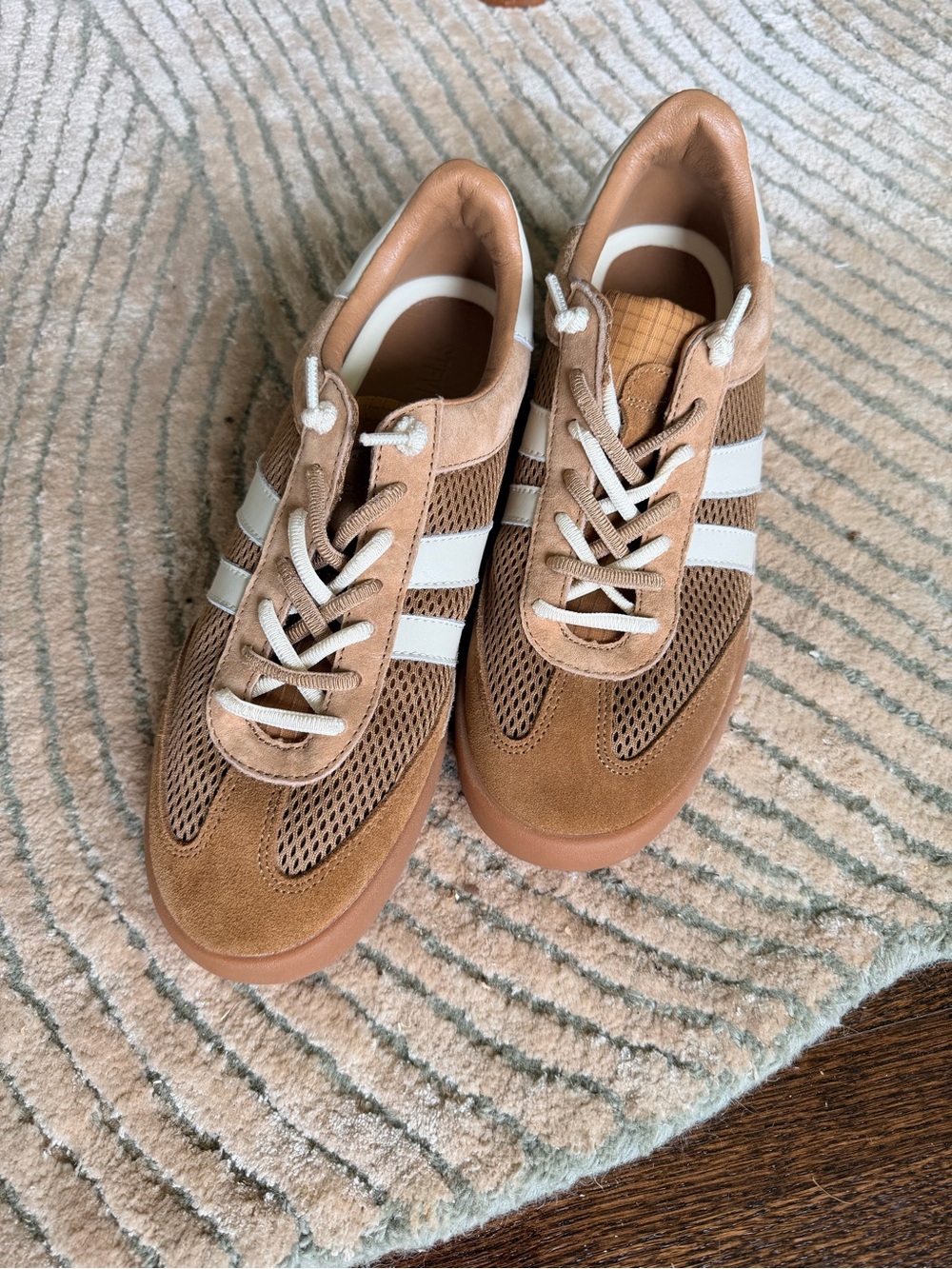 Steve Madden Brown and White Mesh Suede Sneakers - Picture 1 of 4